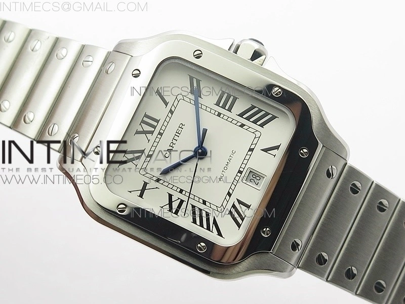 Santos de Cartier 40mm 2018 RXW 1:1 Best Edition White Dial on SS SmartLinks Bracelet MIYOTA 9015