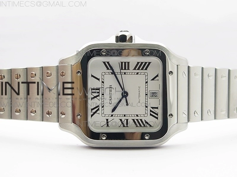 Santos de Cartier 40mm 2018 RXW 1:1 Best Edition White Dial on SS SmartLinks Bracelet MIYOTA 9015