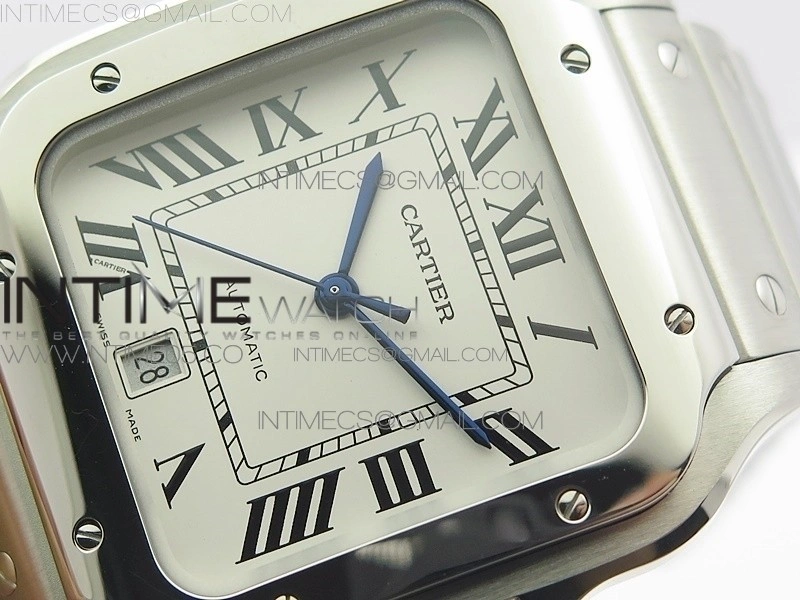 Santos de Cartier 40mm 2018 RXW 1:1 Best Edition White Dial on SS SmartLinks Bracelet MIYOTA 9015