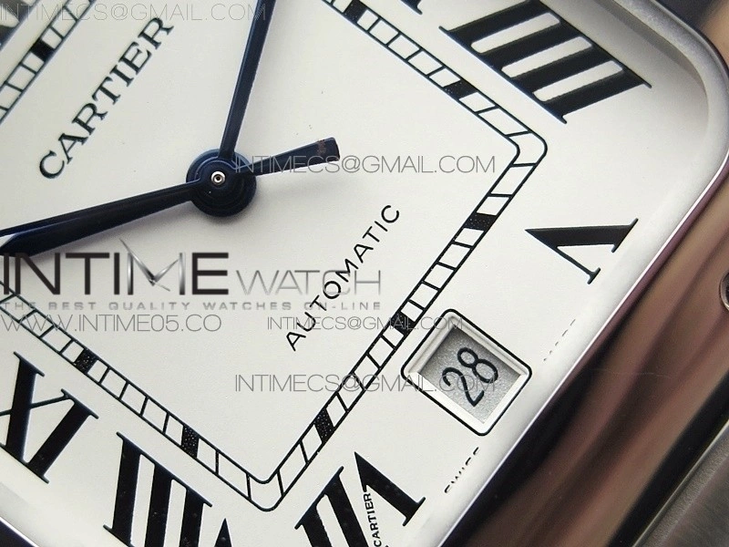 Santos de Cartier 40mm 2018 RXW 1:1 Best Edition White Dial on SS SmartLinks Bracelet MIYOTA 9015