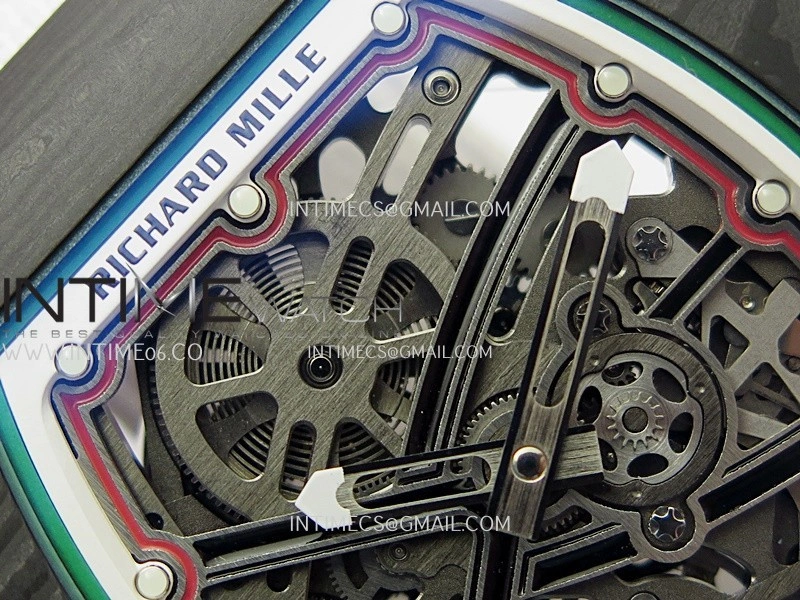 RM67-02 White Inner Bezel Real NTPT 1:1 Best Edition Skeleton Dial On White Nylon strap CRMA7 Clone