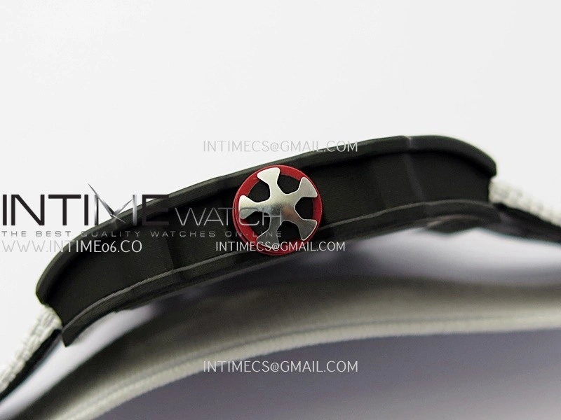 RM67-02 White Inner Bezel Real NTPT 1:1 Best Edition Skeleton Dial On White Nylon strap CRMA7 Clone