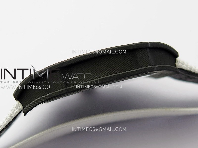 RM67-02 White Inner Bezel Real NTPT 1:1 Best Edition Skeleton Dial On White Nylon strap CRMA7 Clone
