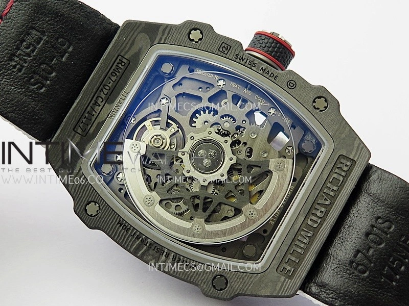 RM67-02 White Inner Bezel Real NTPT 1:1 Best Edition Skeleton Dial On White Nylon strap CRMA7 Clone