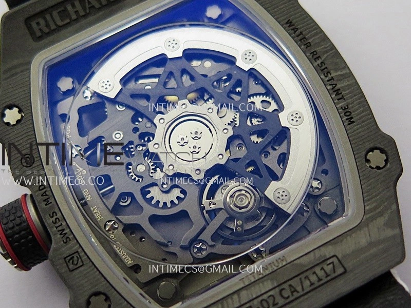 RM67-02 White Inner Bezel Real NTPT 1:1 Best Edition Skeleton Dial On White Nylon strap CRMA7 Clone