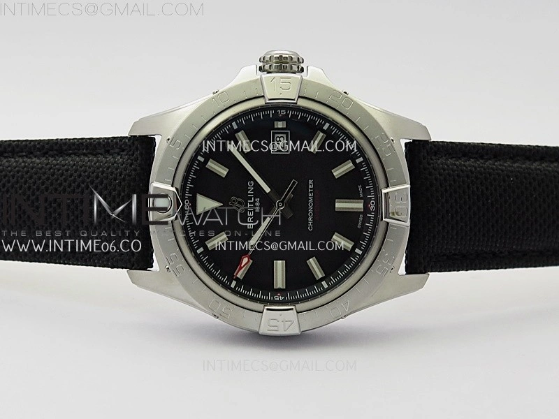 Avenger Chronometer 42mm SS BLSF 1:1 Best Edition Black Dial On Black Nylon Strap A2824