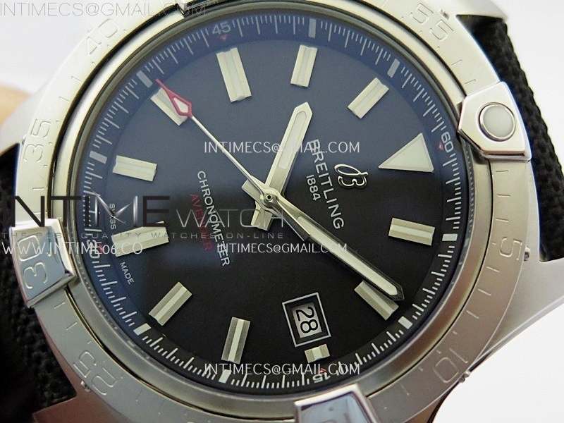 Avenger Chronometer 42mm SS BLSF 1:1 Best Edition Black Dial On Black Nylon Strap A2824