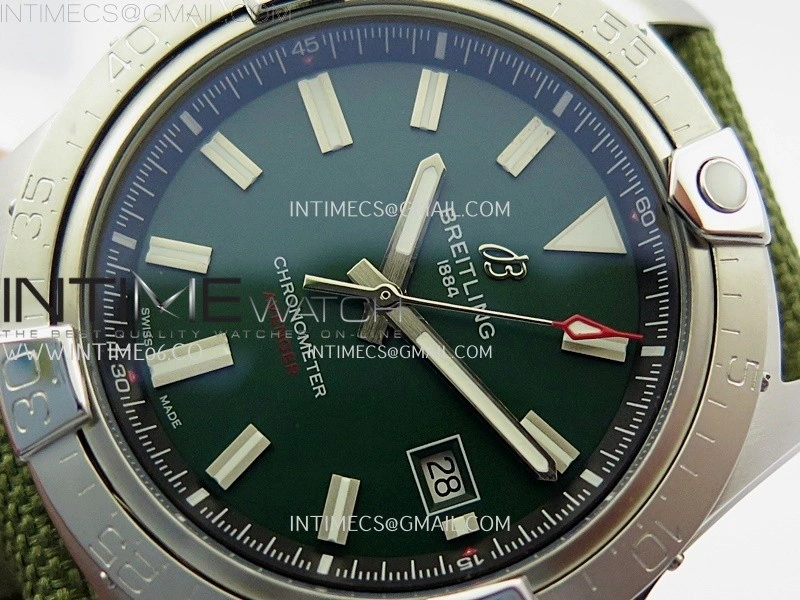 Avenger Chronometer 42mm SS BLSF 1:1 Best Edition Green Dial On Green Nylon Strap A2824