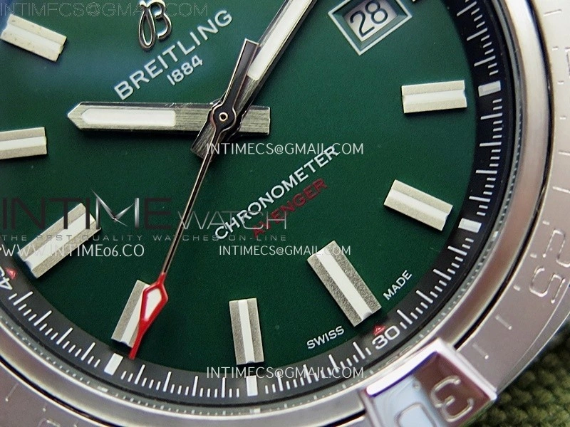 Avenger Chronometer 42mm SS BLSF 1:1 Best Edition Green Dial On Green Nylon Strap A2824
