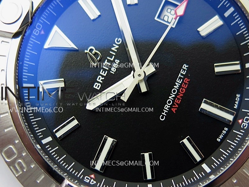 Avenger Chronometer 45mm SS B50F 1:1 Best Edition Black Dial On Black Nylon Strap A2824