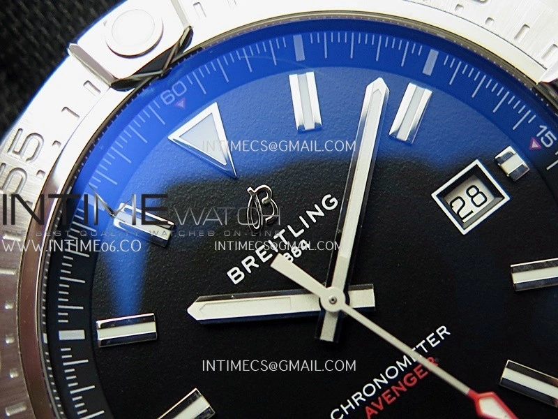 Avenger Chronometer 45mm SS B50F 1:1 Best Edition Black Dial On Black Nylon Strap A2824