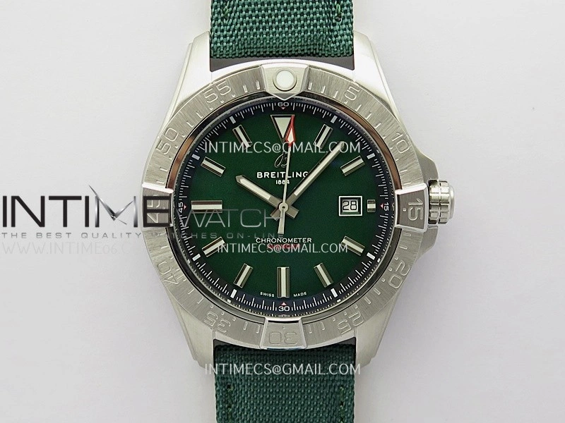 Avenger Chronometer 45mm SS B50F 1:1 Best Edition Green Dial On Green Nylon Strap A2824