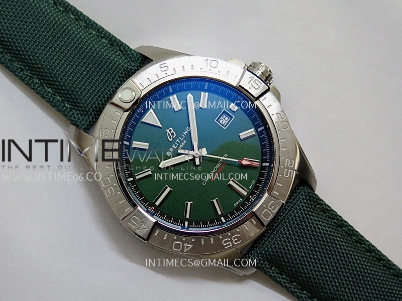Avenger Chronometer 45mm SS B50F 1:1 Best Edition Green Dial On Green Nylon Strap A2824