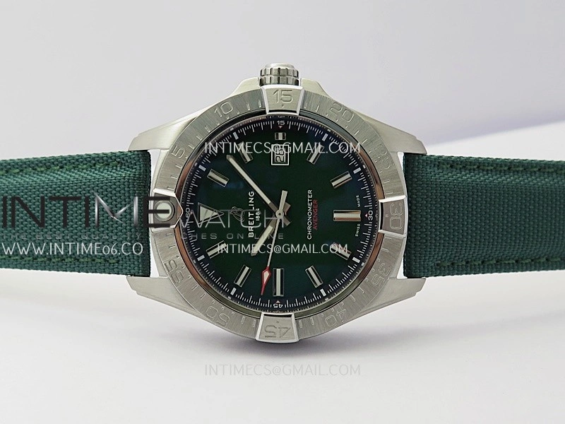 Avenger Chronometer 45mm SS B50F 1:1 Best Edition Green Dial On Green Nylon Strap A2824