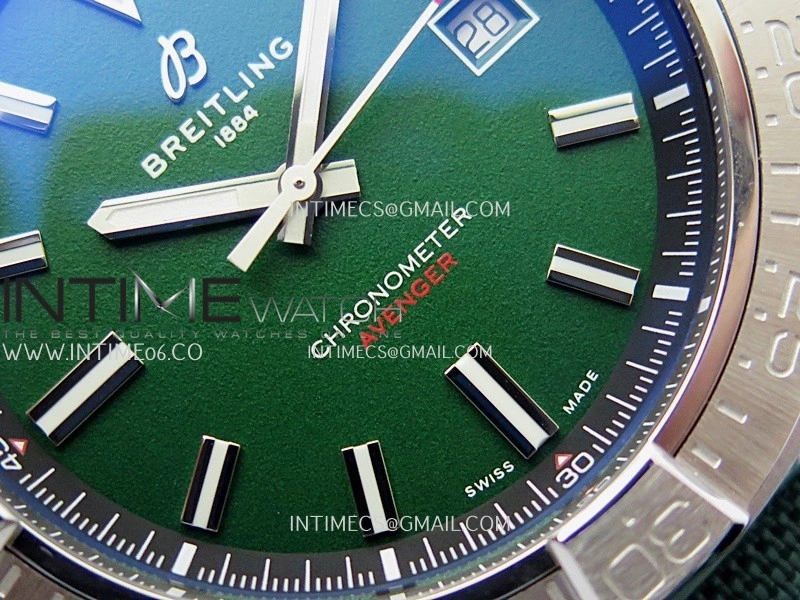 Avenger Chronometer 45mm SS B50F 1:1 Best Edition Green Dial On Green Nylon Strap A2824