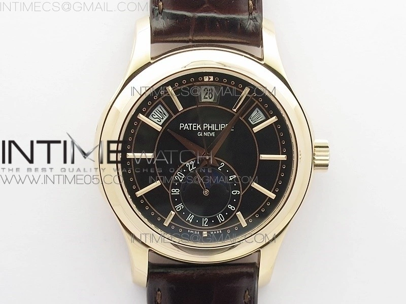 Annual Calendar Complications 5205R RG GRF Best Edition Black dial on Brown leather strap A324