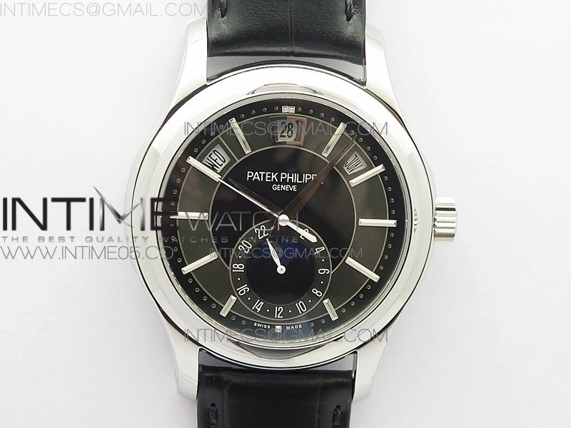 Annual Calendar Complications 5205R SS GRF Best Edition Black dial on Black leather strap A324