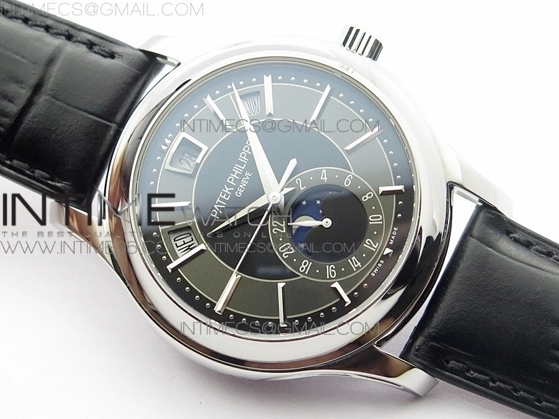 Annual Calendar Complications 5205R SS GRF Best Edition Black dial on Black leather strap A324