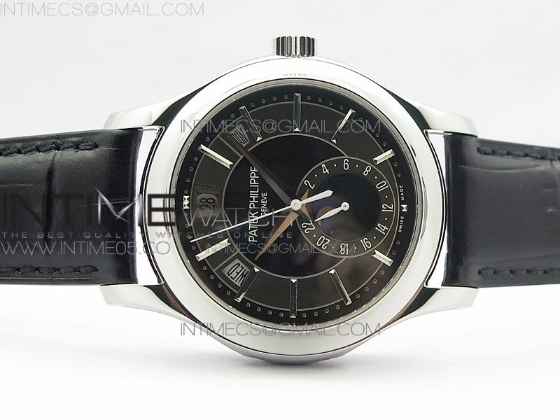 Annual Calendar Complications 5205R SS GRF Best Edition Black dial on Black leather strap A324