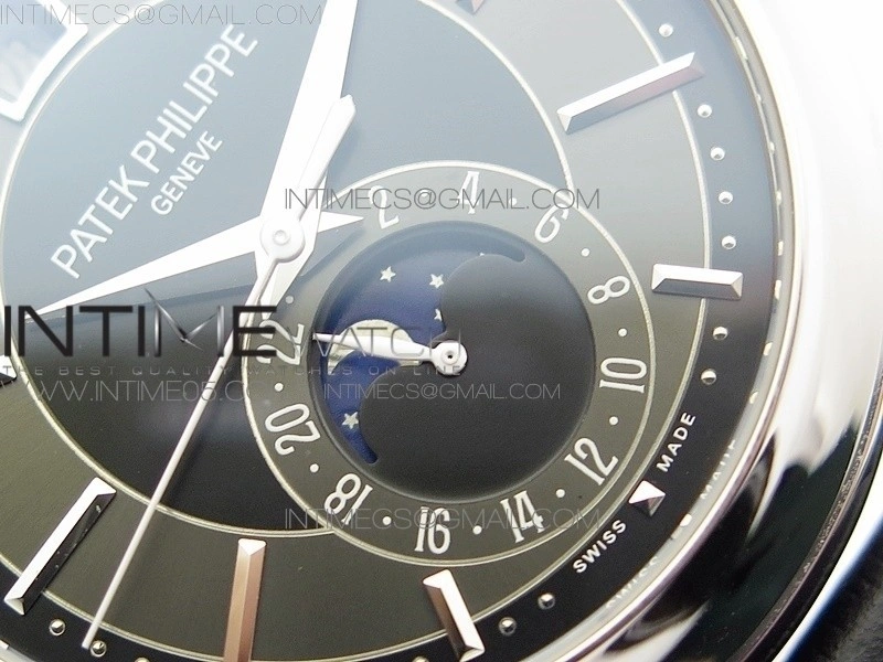 Annual Calendar Complications 5205R SS GRF Best Edition Black dial on Black leather strap A324