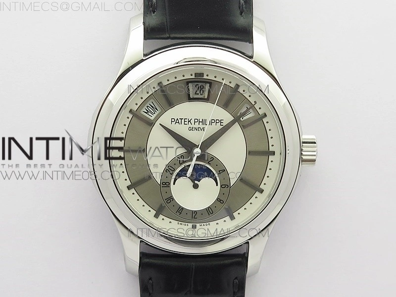 Annual Calendar Complications 5205R SS GRF Best Edition White dial on Black leather strap A324
