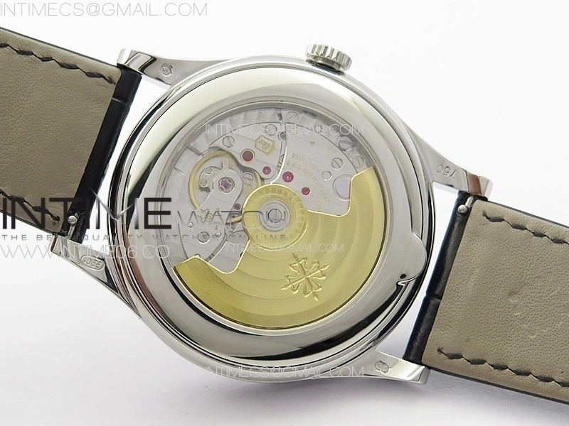 Annual Calendar Moonphase 5396 SS PPF 1:1 Best Edition Cream Dial on Black Leather Strap PPF324