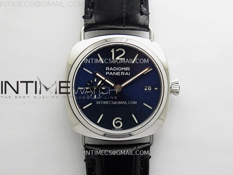 Radiomir PAM1293 Y 40mm SS TTF Best Edition Blue Dial on Black Leather Strap Asian P900