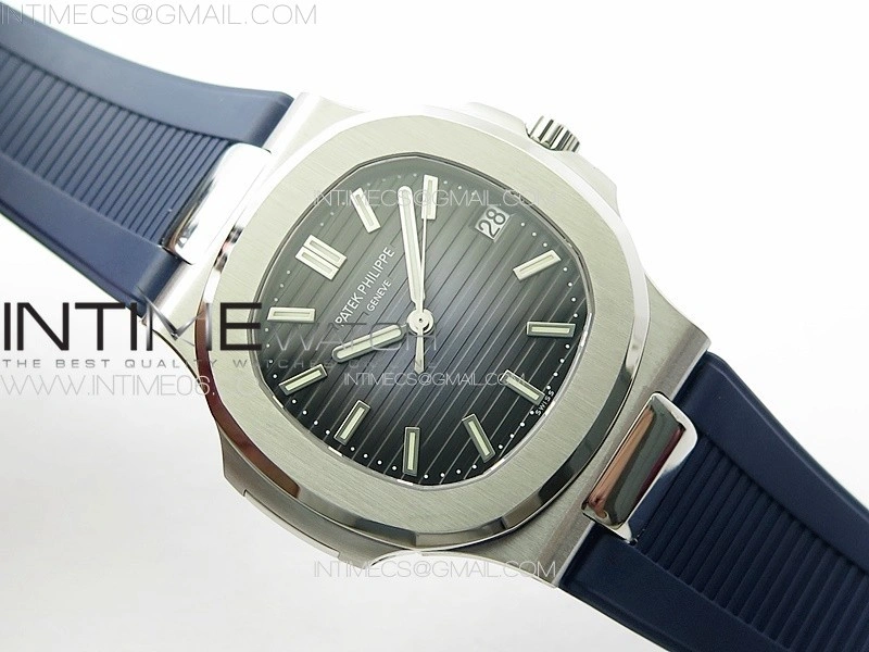 Nautilus Jumbo 5711 Super Replication PPF 1:1 Best Edition Blue Textured Dial on Blue Rubber Strap PPF324