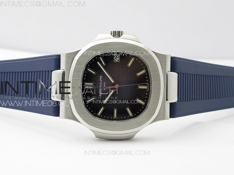 Nautilus Jumbo 5711 Super Replication PPF 1:1 Best Edition Blue Textured Dial on Blue Rubber Strap PPF324