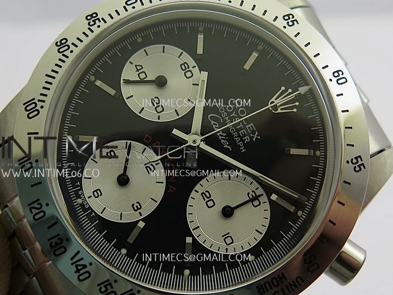 Daytona 6262 Cartier SS MSF Best Edition Black Dial Silver Subdials On SS Jubilee Bracelet Venus 75