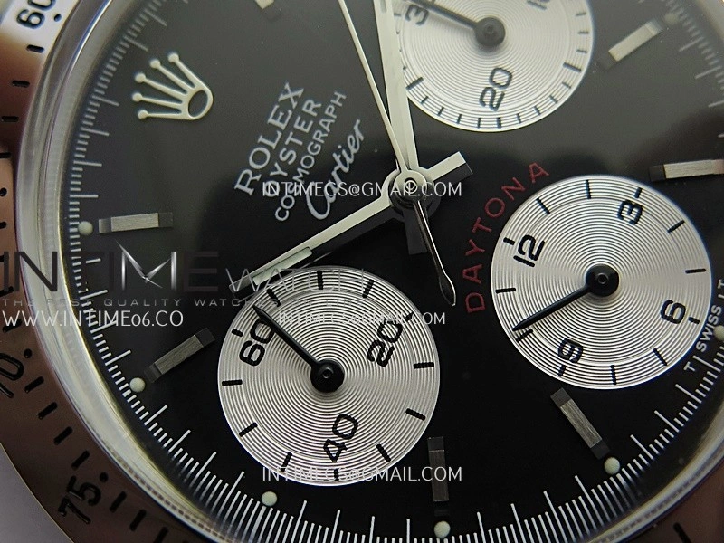 Daytona 6262 Cartier SS MSF Best Edition Black Dial Silver Subdials On SS Jubilee Bracelet Venus 75