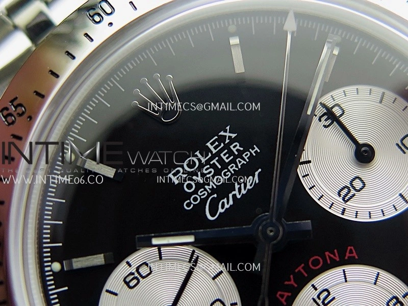 Daytona 6262 Cartier SS MSF Best Edition Black Dial Silver Subdials On SS Jubilee Bracelet Venus 75