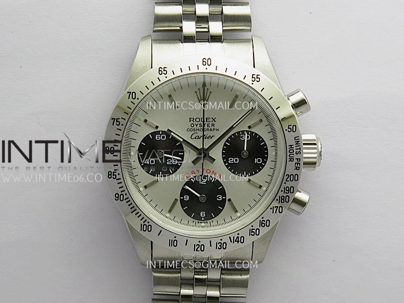 Daytona 6239 Cartier SS MSF Best Edition Silver Dial Black Subdials On SS Jubilee Bracelet Venus 75