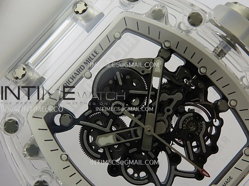 RM055 Transparent White Inner Sonic Best Edition Skeleton Dial On Transparent Rubber Strap RMUL2 Super Clone