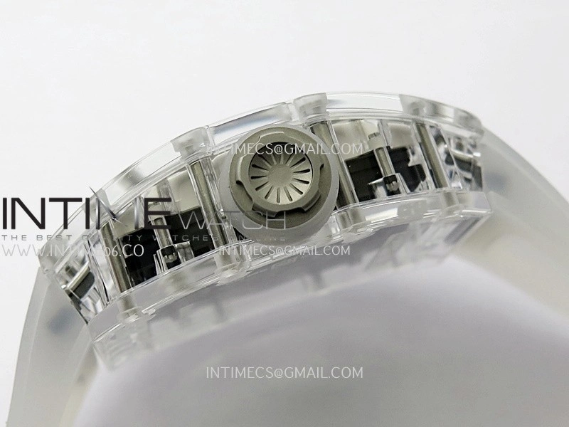 RM055 Transparent White Inner Sonic Best Edition Skeleton Dial On Transparent Rubber Strap RMUL2 Super Clone