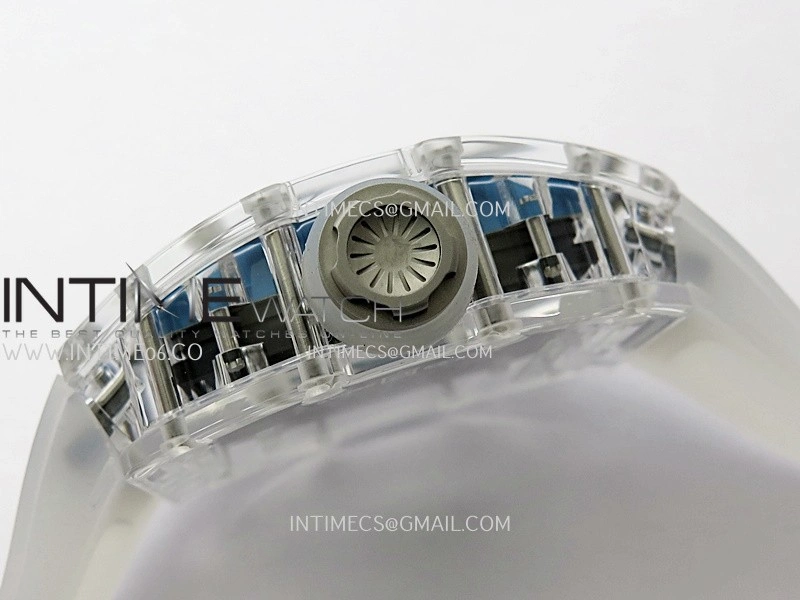 RM055 Transparent Blue Inner Sonic Best Edition Skeleton Dial On Transparent Rubber Strap RMUL2 Super Clone