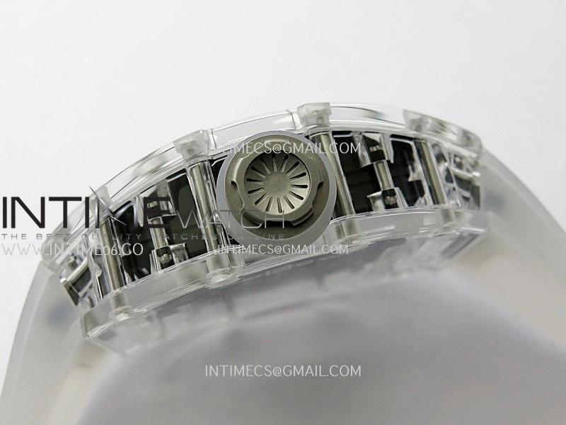 RM055 Transparent Black Inner Sonic Best Edition Skeleton Dial On Transparent Rubber Strap RMUL2 Super Clone