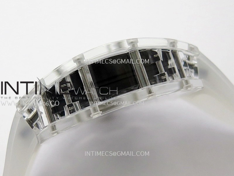 RM055 Transparent Black Inner Sonic Best Edition Skeleton Dial On Transparent Rubber Strap RMUL2 Super Clone