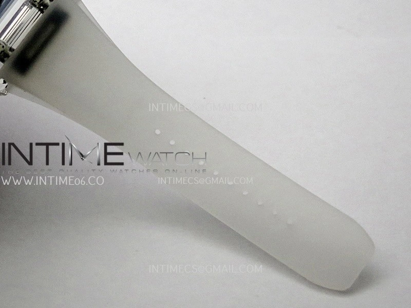 RM055 Transparent Black Inner Sonic Best Edition Skeleton Dial On Transparent Rubber Strap RMUL2 Super Clone