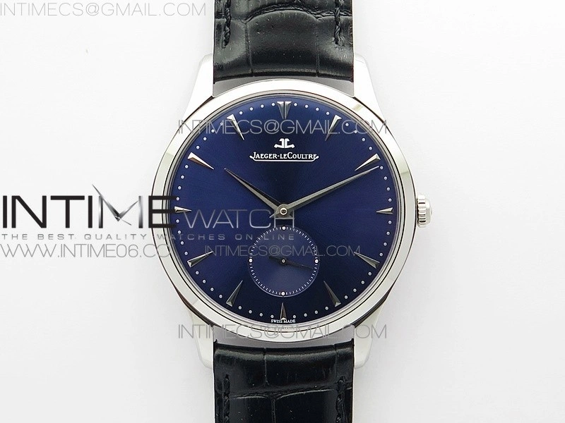 Master Ultra Thin Small Second SS ZF 1:1 Best Edition Blue Dial on Black Leather Strap A896