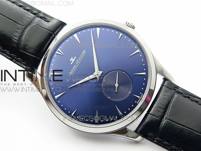 Master Ultra Thin Small Second SS ZF 1:1 Best Edition Blue Dial on Black Leather Strap A896