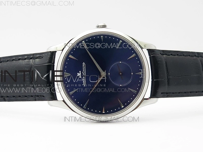 Master Ultra Thin Small Second SS ZF 1:1 Best Edition Blue Dial on Black Leather Strap A896