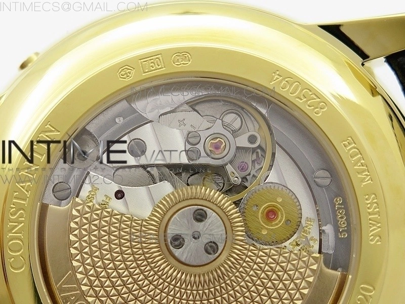 Patrimony Retrograde Date Moon Phases YG GS Best Edition Black Dial on Black Leather Strap A2460