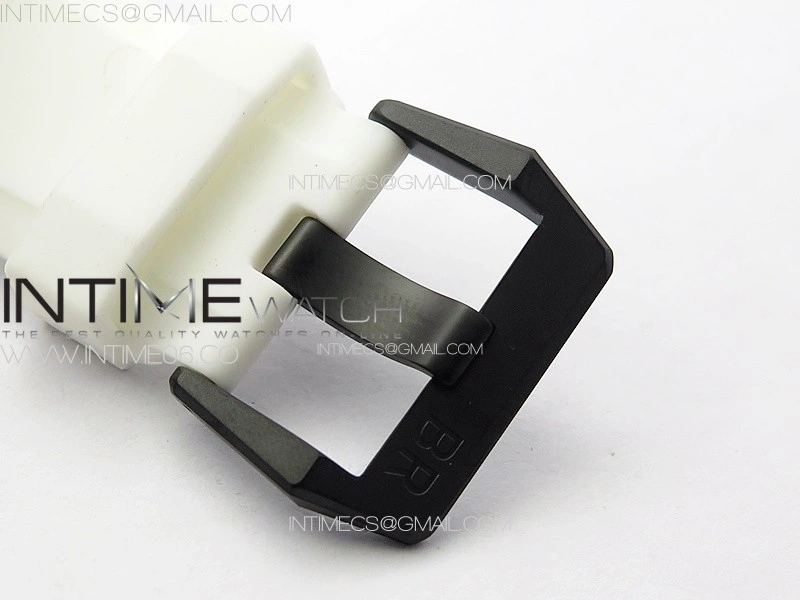 BR 03-92 Real Ceramic 1:1 Best Edition White Dial Black Markers on White Rubber Strap MIYOTA 9015