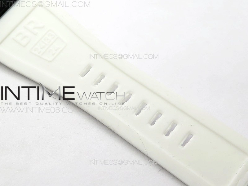 BR 03-92 Real Ceramic 1:1 Best Edition White Dial Black Markers on White Rubber Strap MIYOTA 9015
