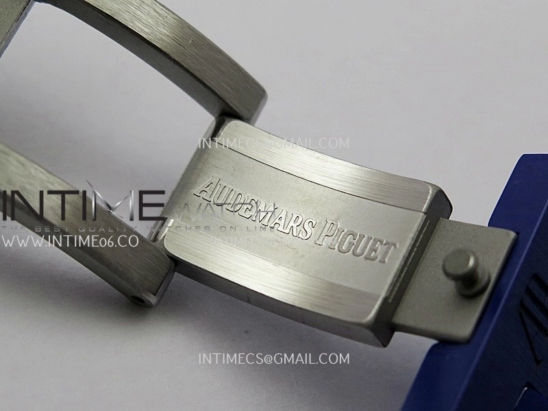 Royal Oak 15500 Blue Ceramic APSF 1:1 Best Edition Blue Dial On Blue Ceramic Bracelet SA4302 Super Clone