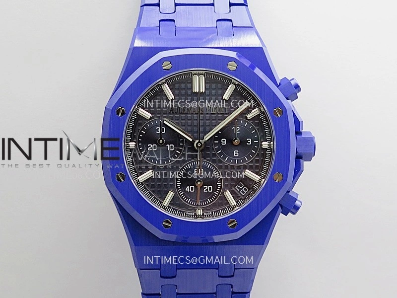 Royal Oak Chrono 26240 Blue Ceramic APSF 1:1 Best Edition Blue Dial On Blue Ceramic Bracelet SA4401 Super Clone
