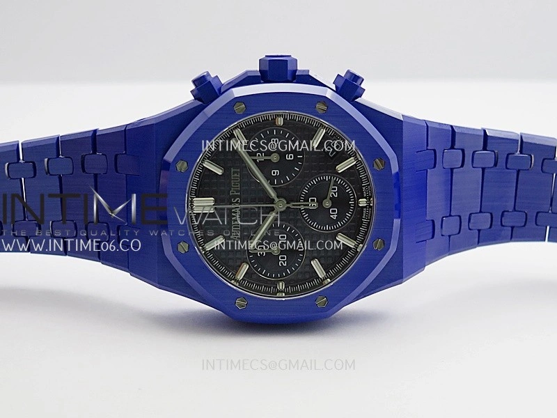 Royal Oak Chrono 26240 Blue Ceramic APSF 1:1 Best Edition Blue Dial On Blue Ceramic Bracelet SA4401 Super Clone