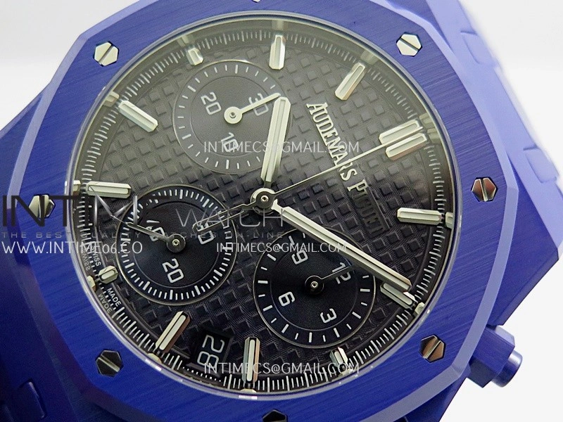 Royal Oak Chrono 26240 Blue Ceramic APSF 1:1 Best Edition Blue Dial On Blue Ceramic Bracelet SA4401 Super Clone