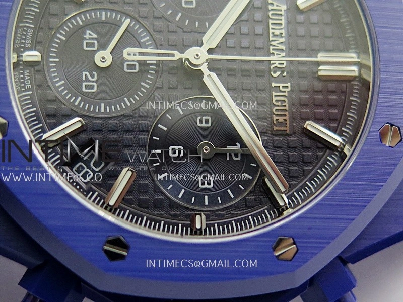 Royal Oak Chrono 26240 Blue Ceramic APSF 1:1 Best Edition Blue Dial On Blue Ceramic Bracelet SA4401 Super Clone